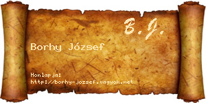 Borhy József névjegykártya
